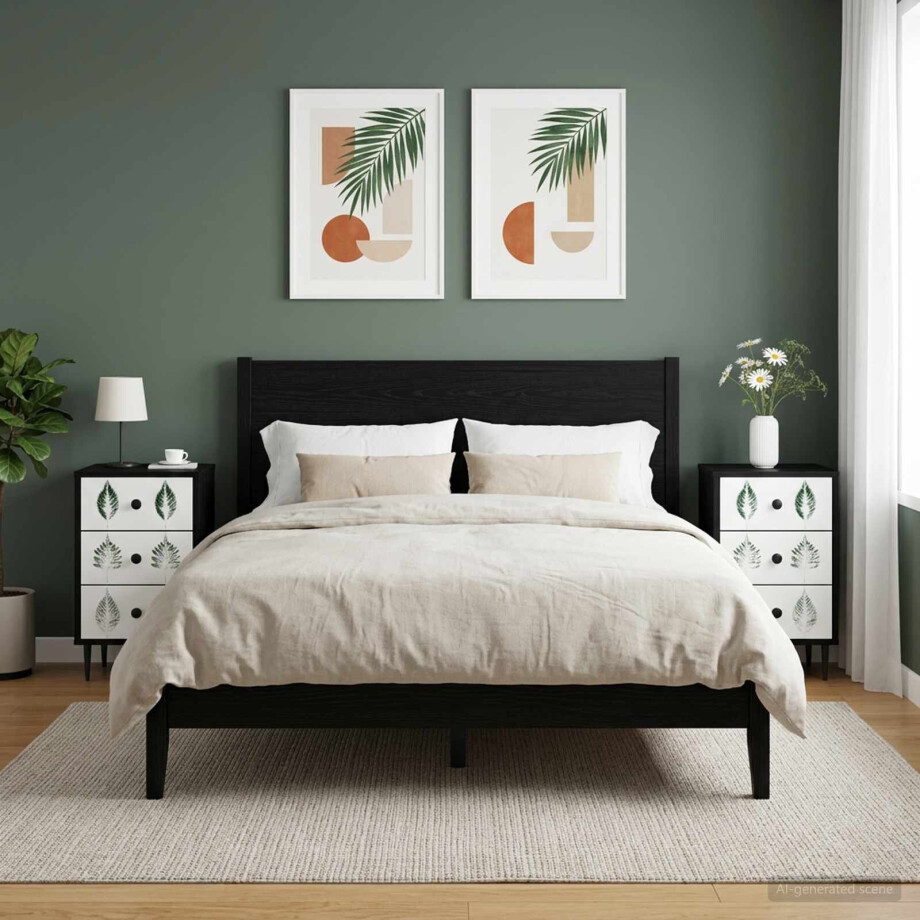 vidaXL Nachtkastje HANAU 2 st Zwart eiken 36 x 33 x 61 cm Bewerkt hout vidaXL Nachtkastje HANAU 2 st Zwart eiken 36 x 33 x 61 cm Bewerkt hout afbeelding 1