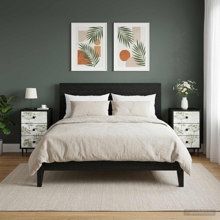 vidaXL Nachtkastje GOTHA 2 st Zwart eiken 36 x 33 x 61 cm Bewerkt hout vidaXL Nachtkastje GOTHA 2 st Zwart eiken 36 x 33 x 61 cm Bewerkt hout afbeelding 1