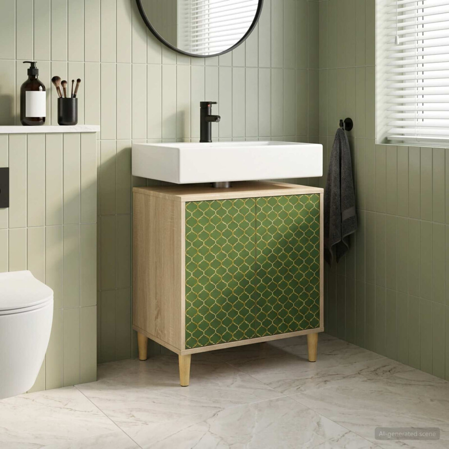 vidaXL Badkamerkast GELEEN Sonoma 60 x 40 x 60 cm Bewerkt hout vidaXL Badkamerkast GELEEN Sonoma 60 x 40 x 60 cm Bewerkt hout afbeelding 1