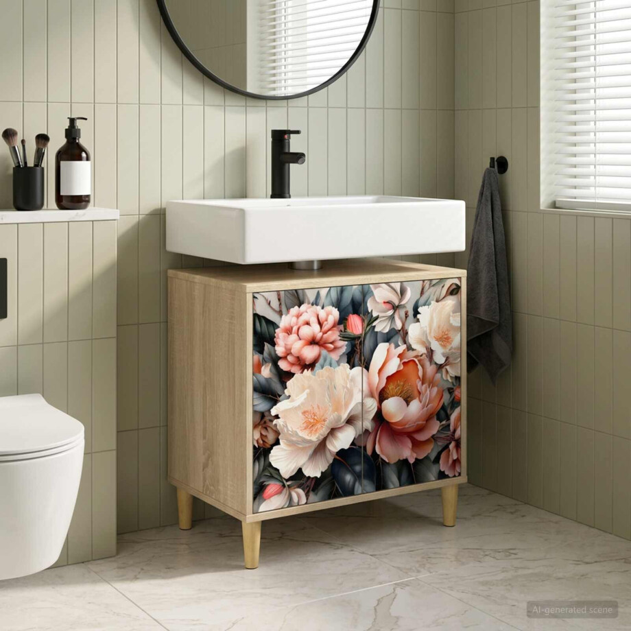 vidaXL Badkamerkast BORNE Sonoma 60 x 40 x 60 cm Bewerkt hout afbeelding 1