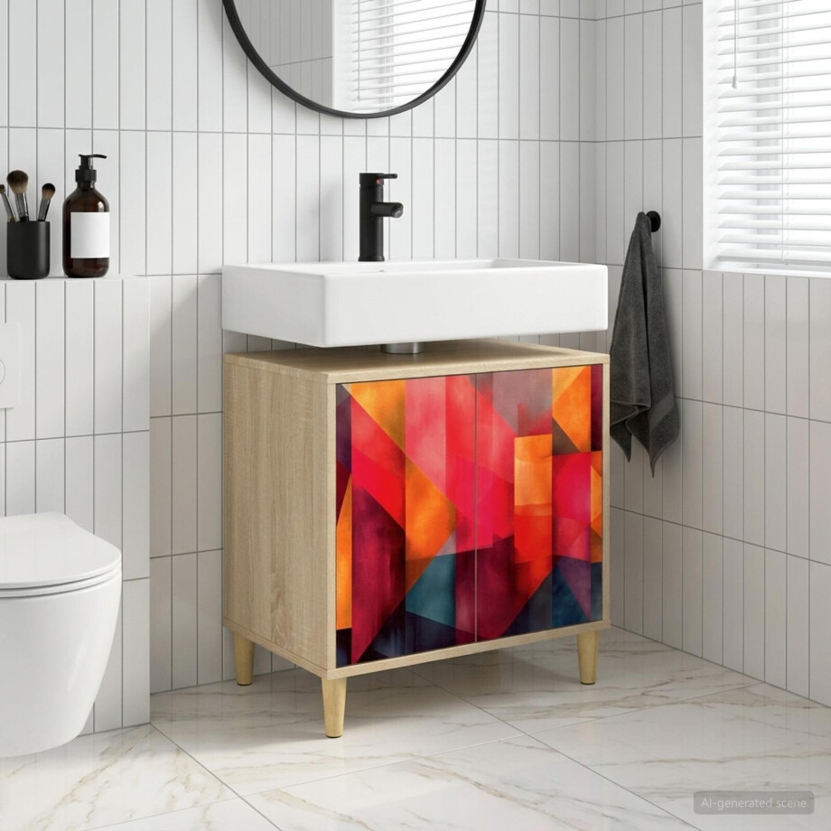 vidaXL Badkamerkast HEESCH Sonoma 60 x 40 x 60 cm Bewerkt hout vidaXL Badkamerkast HEESCH Sonoma 60 x 40 x 60 cm Bewerkt hout afbeelding 1