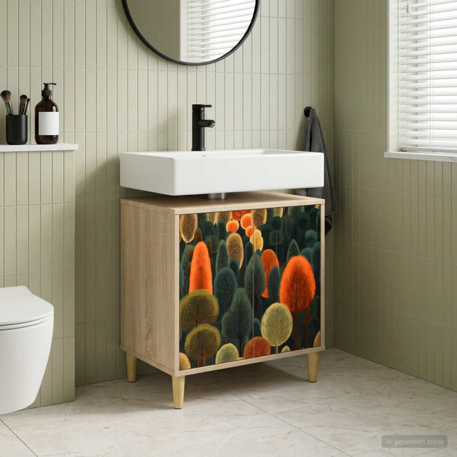 vidaXL Badkamerkast ZAANDAM Sonoma 60 x 40 x 60 cm Bewerkt hout afbeelding 1