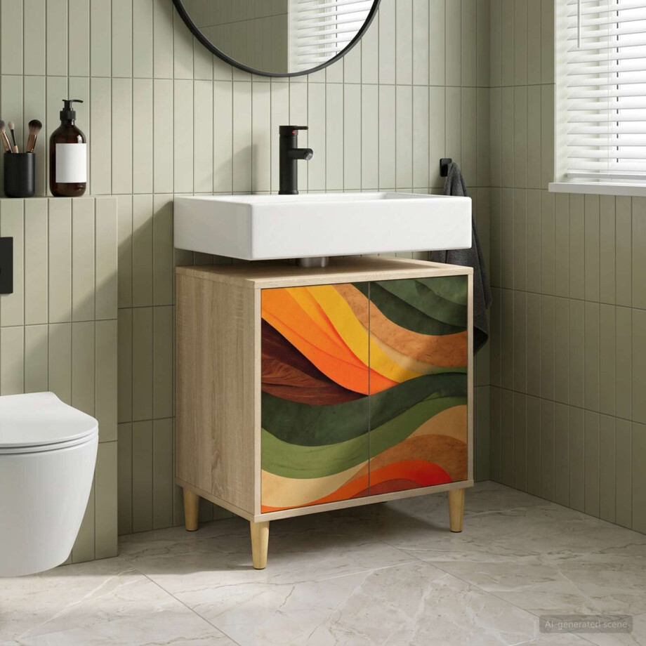 vidaXL Badkamerkast BONN Sonoma 60 x 40 x 60 cm Bewerkt hout vidaXL Badkamerkast BONN Sonoma 60 x 40 x 60 cm Bewerkt hout afbeelding 1