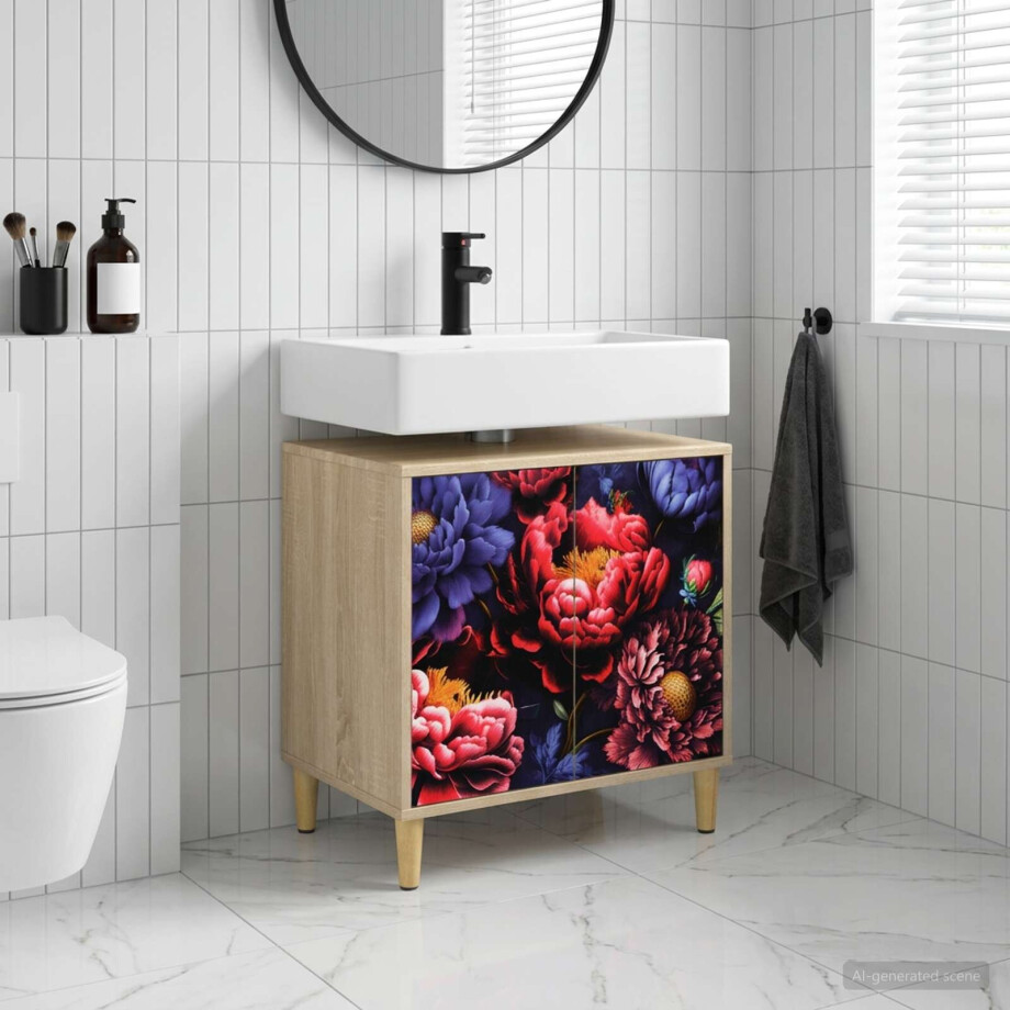 vidaXL Badkamerkast KIEL Sonoma 60 x 40 x 60 cm Bewerkt hout vidaXL Badkamerkast KIEL Sonoma 60 x 40 x 60 cm Bewerkt hout afbeelding 1