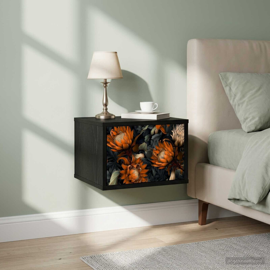 vidaXL Wandkastje LOCHEM Zwart eiken 36 x 33 x 25 cm Bewerkt hout afbeelding 1