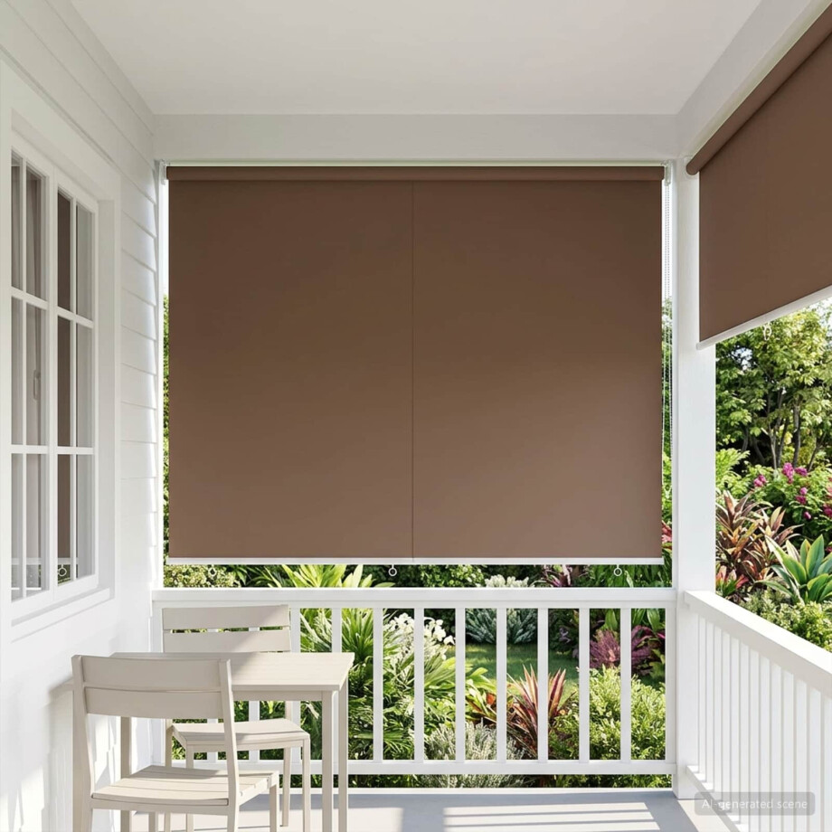 vidaXL Rolgordijn UV-bescherming Taupe 200 x 140 cm Polyester vidaXL Rolgordijn UV-bescherming Taupe 200 x 140 cm Polyester afbeelding 1