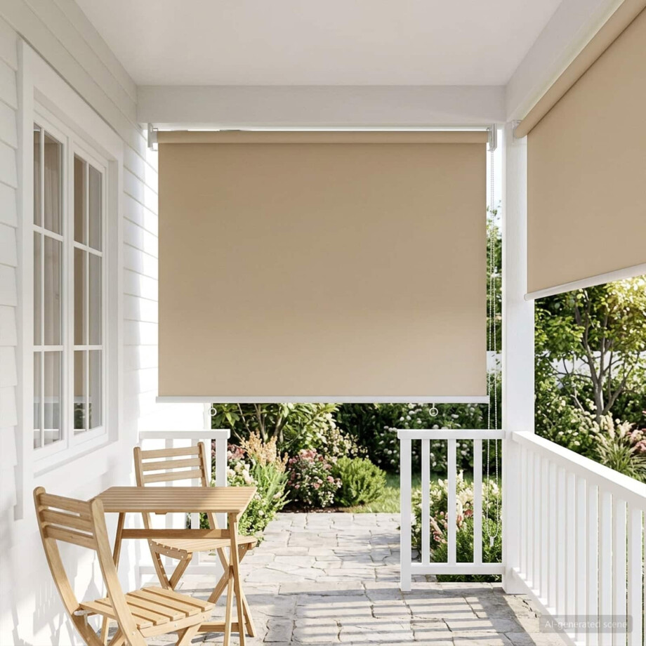 vidaXL Rolgordijn UV-bescherming Beige 80 x 140 cm Polyester vidaXL Rolgordijn UV-bescherming Beige 80 x 140 cm Polyester afbeelding 1