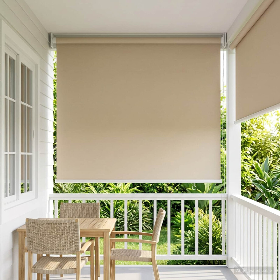 vidaXL Rolgordijn UV-bescherming Beige 80 x 230 cm Polyester vidaXL Rolgordijn UV-bescherming Beige 80 x 230 cm Polyester afbeelding 1