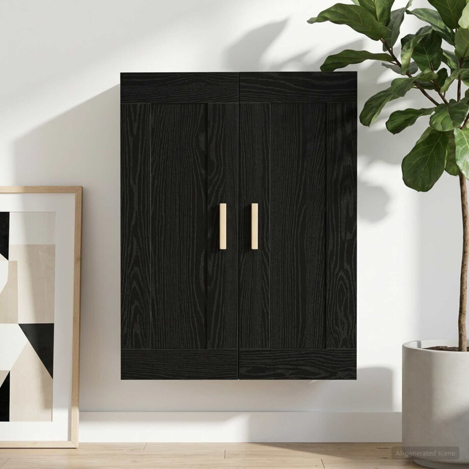 vidaXL Wandkast Muurmontage Zwart eiken 69,5 x 34 x 90 cm Bewerkt hout vidaXL Wandkast Muurmontage Zwart eiken 69,5 x 34 x 90 cm Bewerkt hout afbeelding 1