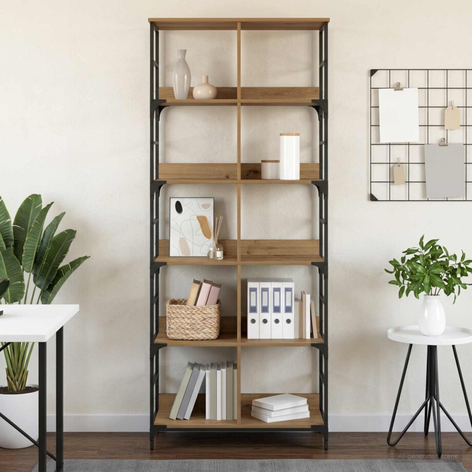 vidaXL Boekenkast 4-laags 78,5 x 33 x 188,5 cm metaal PB vidaXL Boekenkast 4-laags 78,5 x 33 x 188,5 cm metaal PB afbeelding 1