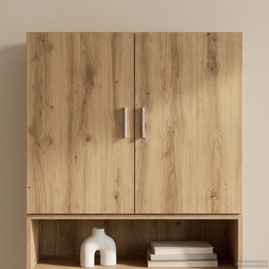 vidaXL Wandkast Artisanaal eiken 80 x 42,5 x 64 cm Bewerkt hout afbeelding 1