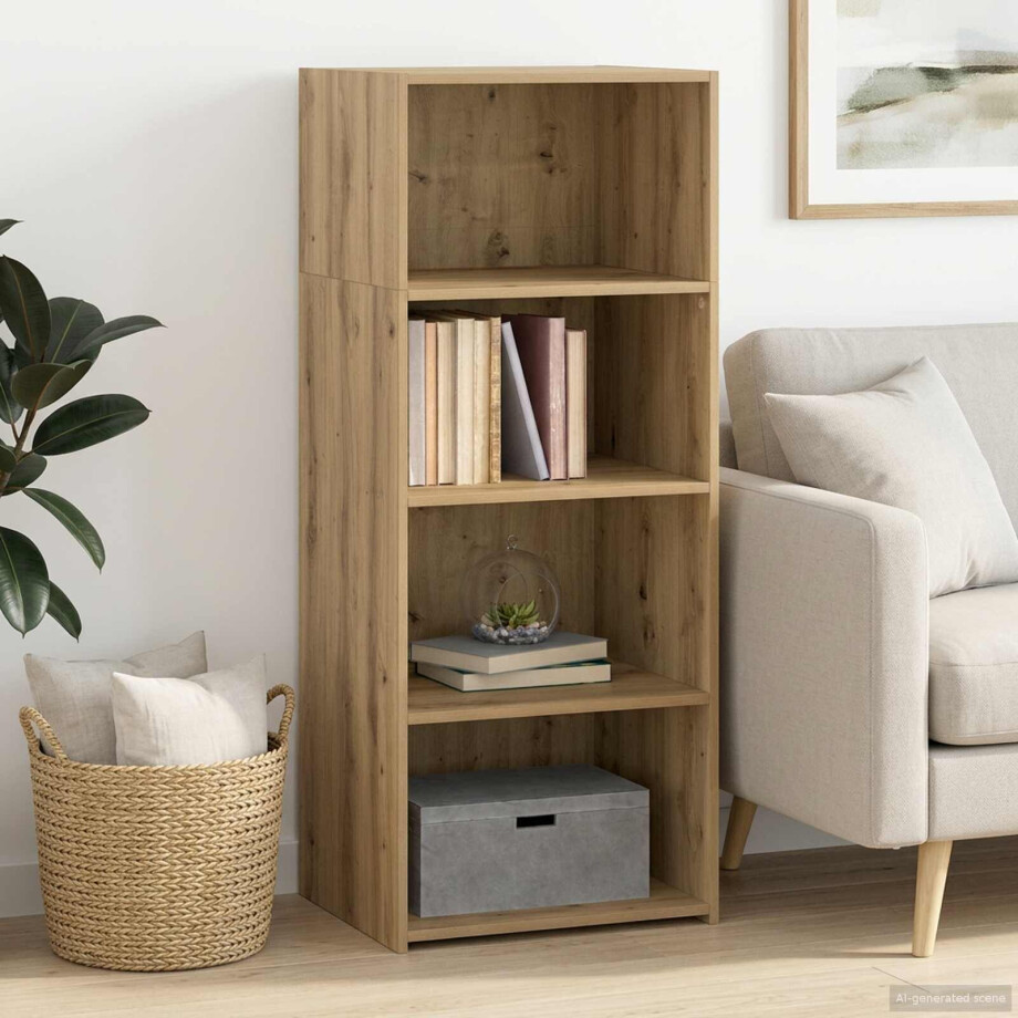 vidaXL Hoge kast Artisanaal eiken 50 x 41 x 124 cm Bewerkt hout vidaXL Hoge kast Artisanaal eiken 50 x 41 x 124 cm Bewerkt hout afbeelding 1