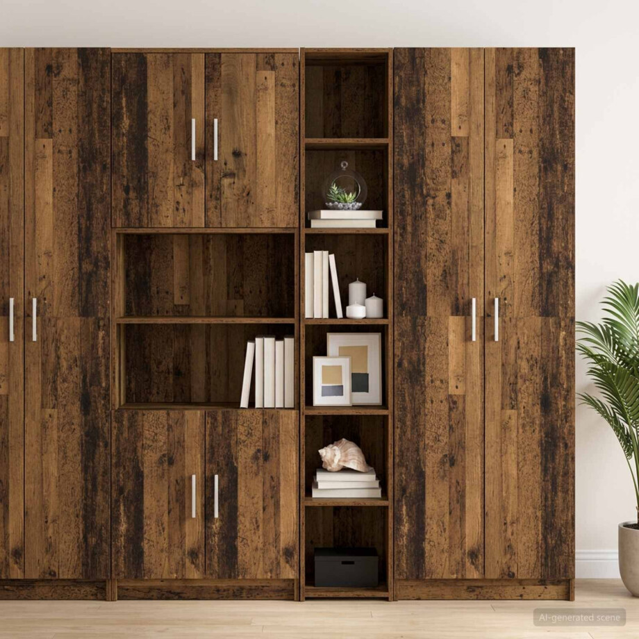 vidaXL Hoge kast Oud hout 30 x 41 x 185 cm Bewerkt hout vidaXL Hoge kast Oud hout 30 x 41 x 185 cm Bewerkt hout afbeelding 1