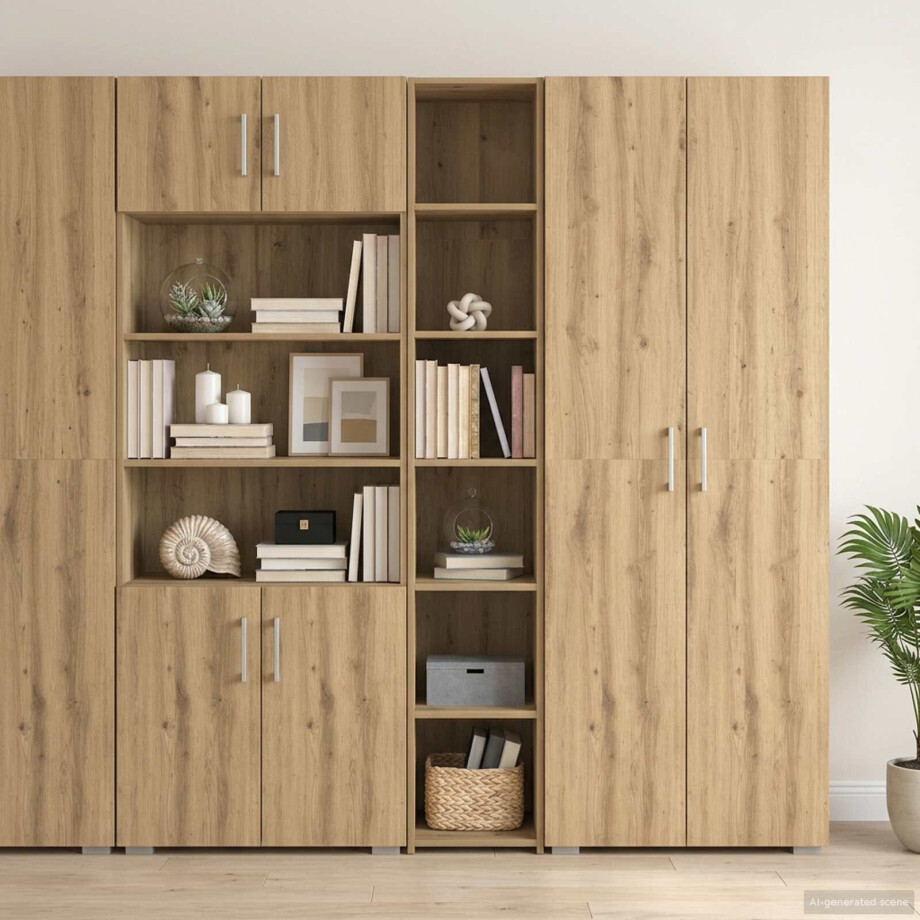 vidaXL Hoge kast Artisanaal eiken 30 x 41 x 185 cm Bewerkt hout vidaXL Hoge kast Artisanaal eiken 30 x 41 x 185 cm Bewerkt hout afbeelding 1