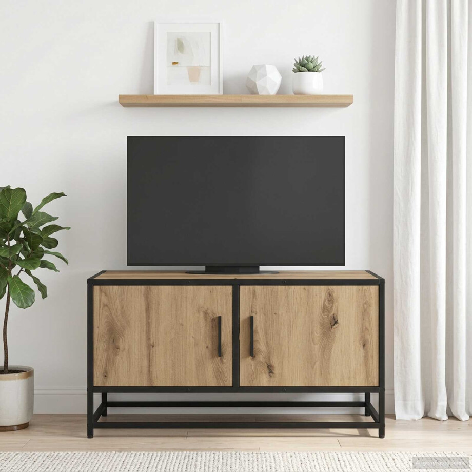 vidaXL TV-kast 80 x 34,5 x 40 cm Artisanaal eiken Bewerkt hout vidaXL TV-kast 80 x 34,5 x 40 cm Artisanaal eiken Bewerkt hout afbeelding 1