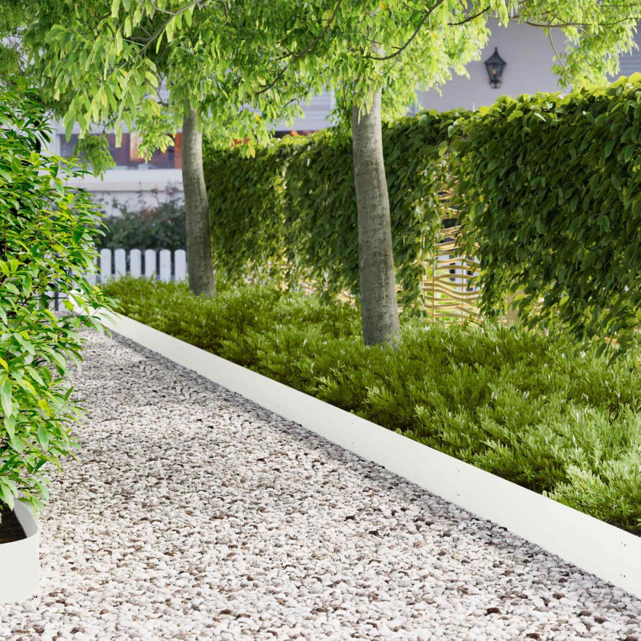 vidaXL Tuinrand 10 st 103 x 20 cm metaal Wit vidaXL Tuinrand 10 st 103 x 20 cm metaal Wit afbeelding 1