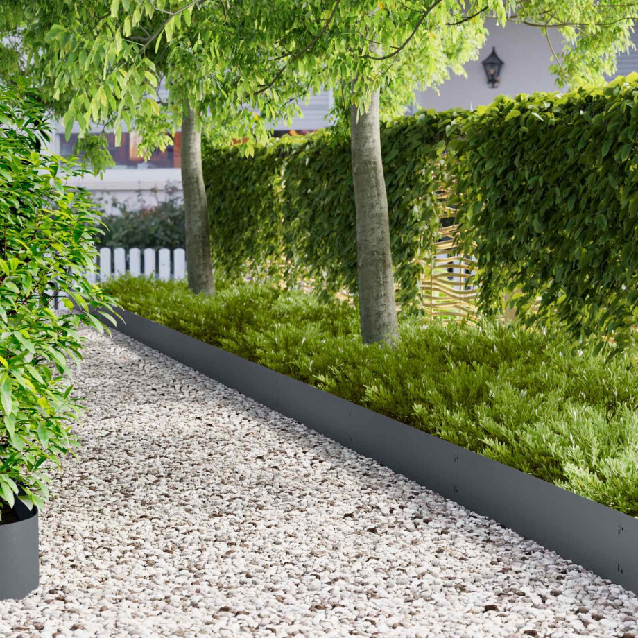 vidaXL Tuinrand 10 st 103 x 25 cm metaal Antracietkleurig afbeelding 1