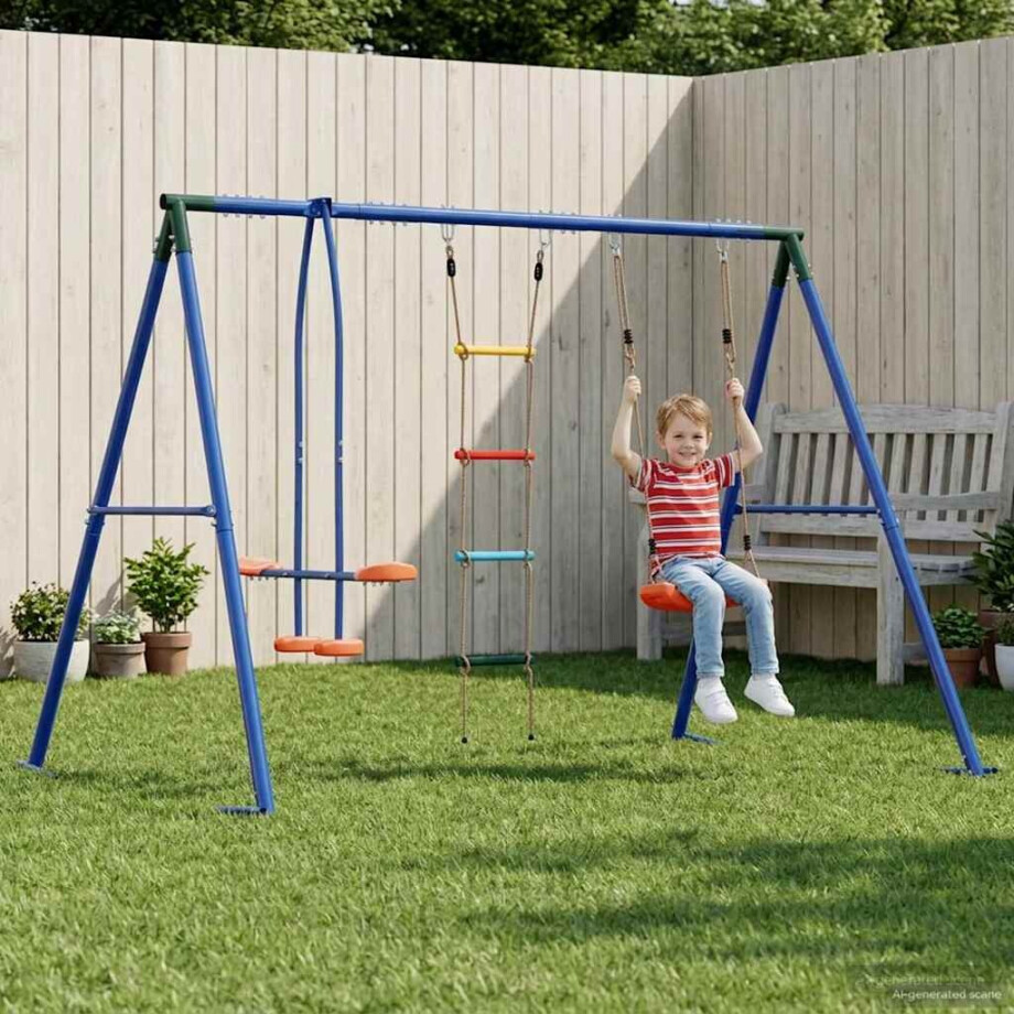 vidaXL Buiten Schommelset Meerkleurig 263 x 185 x 185 cm Staal en PE vidaXL Buiten Schommelset Meerkleurig 263 x 185 x 185 cm Staal en PE afbeelding 1