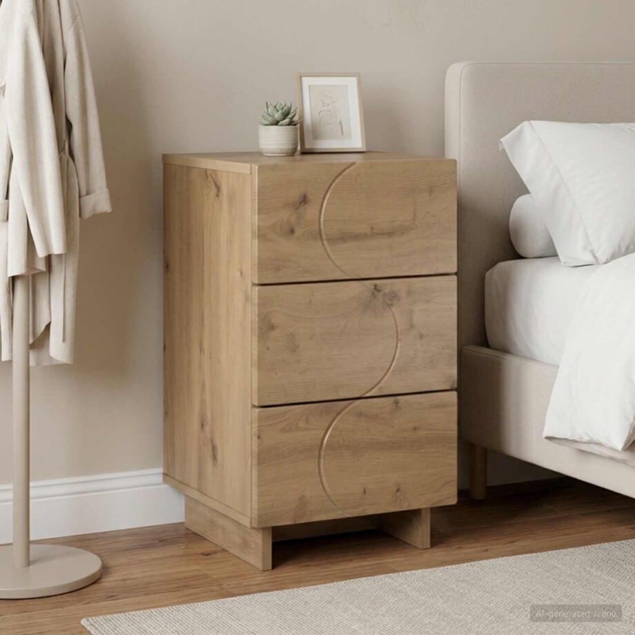 vidaXL Nachtkastje Artisanaal eiken 33,5 x 34,5 x 60 cm Bewerkt hout afbeelding 1
