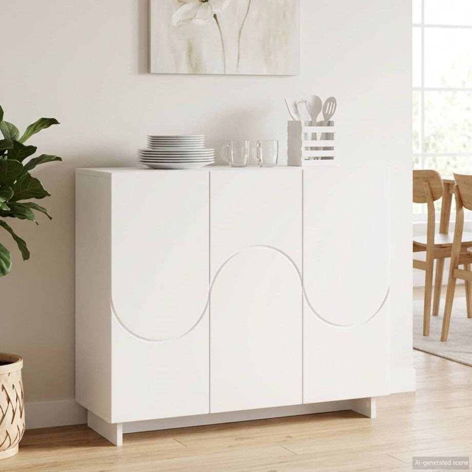 vidaXL Dressoir Wit 85,5 x 31 x 75 cm Bewerkt hout vidaXL Dressoir Wit 85,5 x 31 x 75 cm Bewerkt hout afbeelding 1