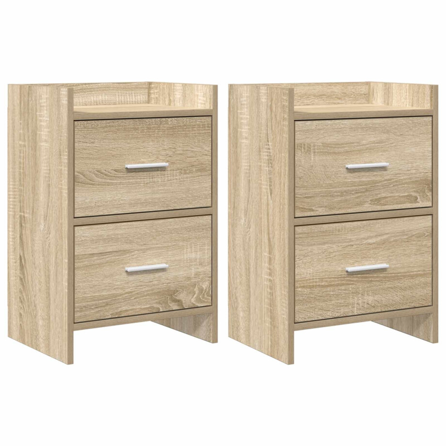 vidaXL Nachtkastjes 2 st Sonoma Eiken 40 x 30 x 60 cm Bewerkt hout vidaXL Nachtkastjes 2 st Sonoma Eiken 40 x 30 x 60 cm Bewerkt hout afbeelding 1