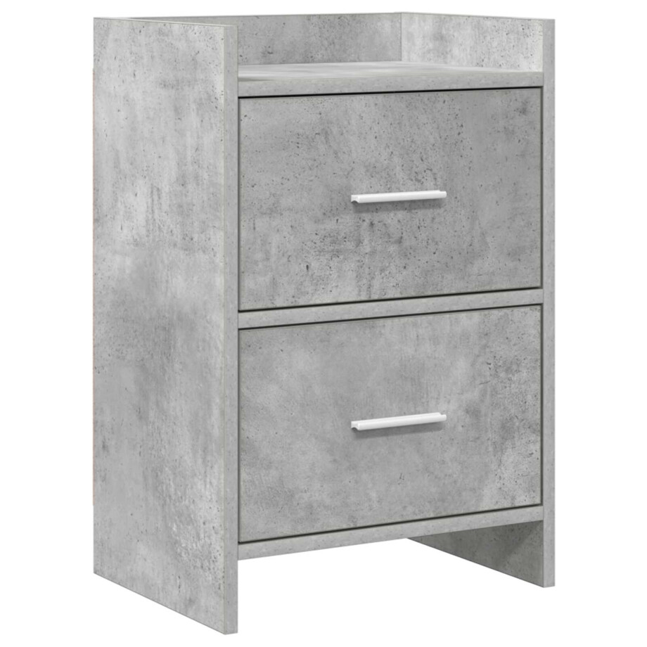 vidaXL Nachtkastjes Betongrijs 40 x 30 x 60 cm Bewerkt hout afbeelding 1
