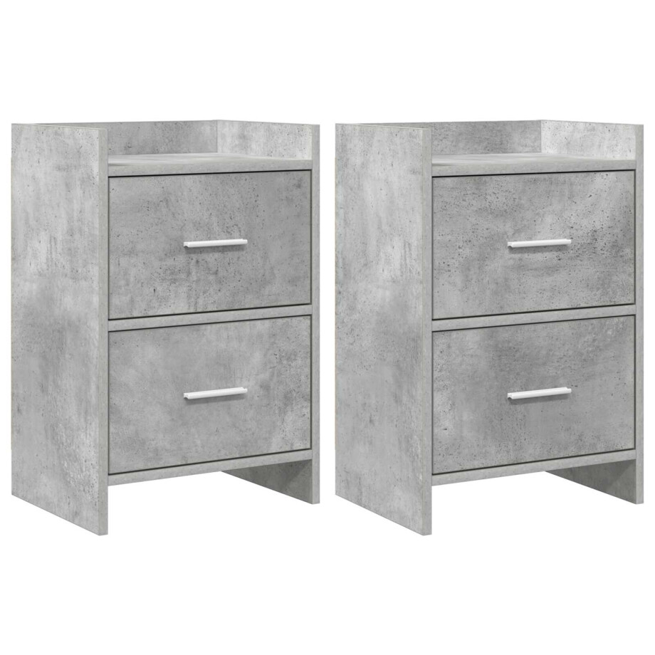 vidaXL Nachtkastjes 2 st Betongrijs 40 x 30 x 60 cm Bewerkt hout vidaXL Nachtkastjes 2 st Betongrijs 40 x 30 x 60 cm Bewerkt hout afbeelding 1