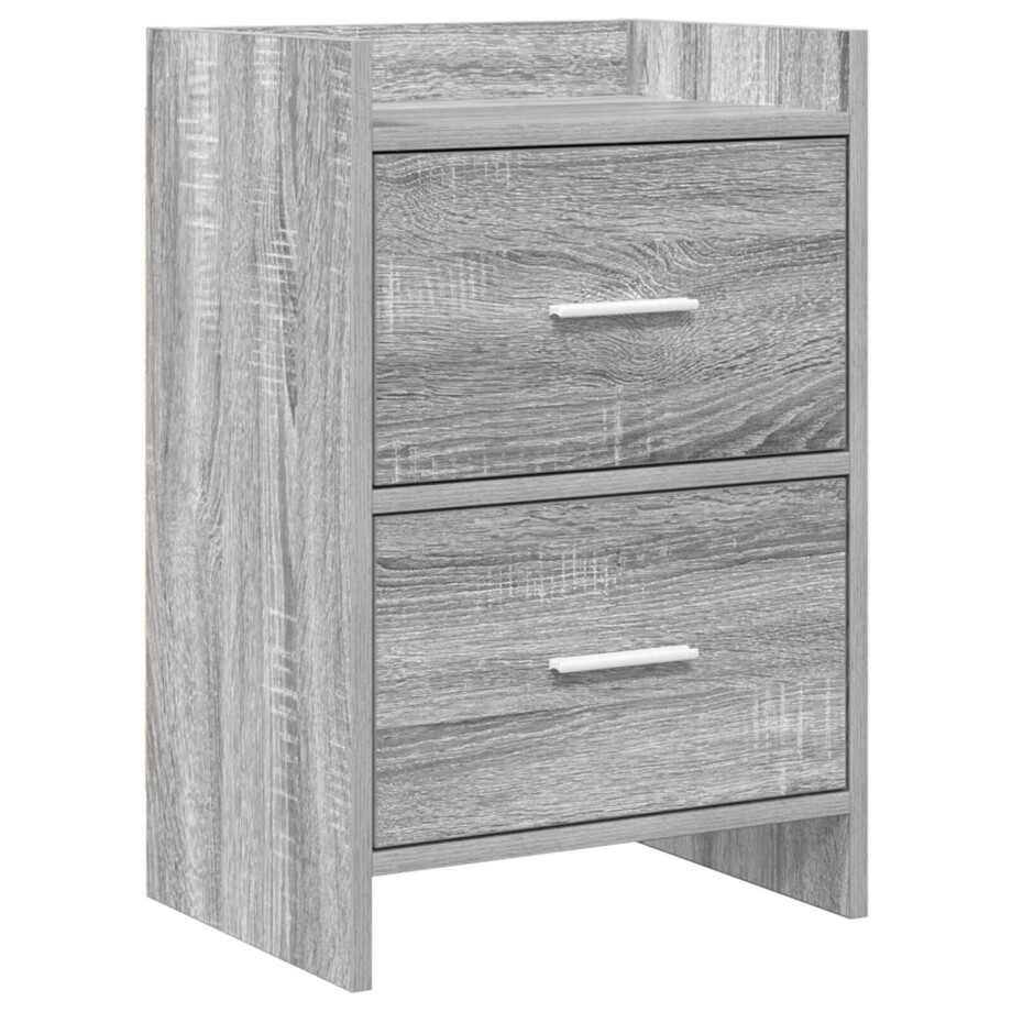 vidaXL Nachtkastjes Grijs Sonoma 40 x 30 x 60 cm Bewerkt hout afbeelding 1