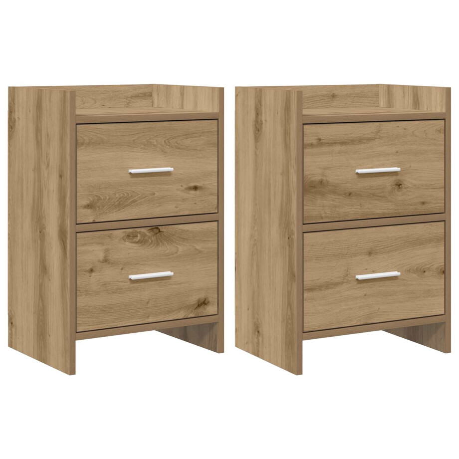vidaXL Nachtkastjes 2 st Artisanaal eiken 40 x 30 x 60 cm Bewerkt hout vidaXL Nachtkastjes 2 st Artisanaal eiken 40 x 30 x 60 cm Bewerkt hout afbeelding 1
