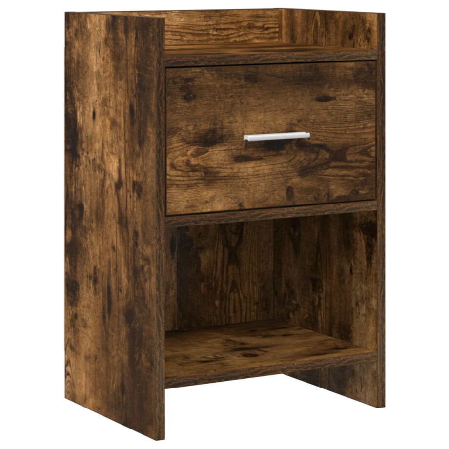 vidaXL Nachtkastjes Gerookt eiken 40 x 30 x 60 cm Bewerkt hout afbeelding 1