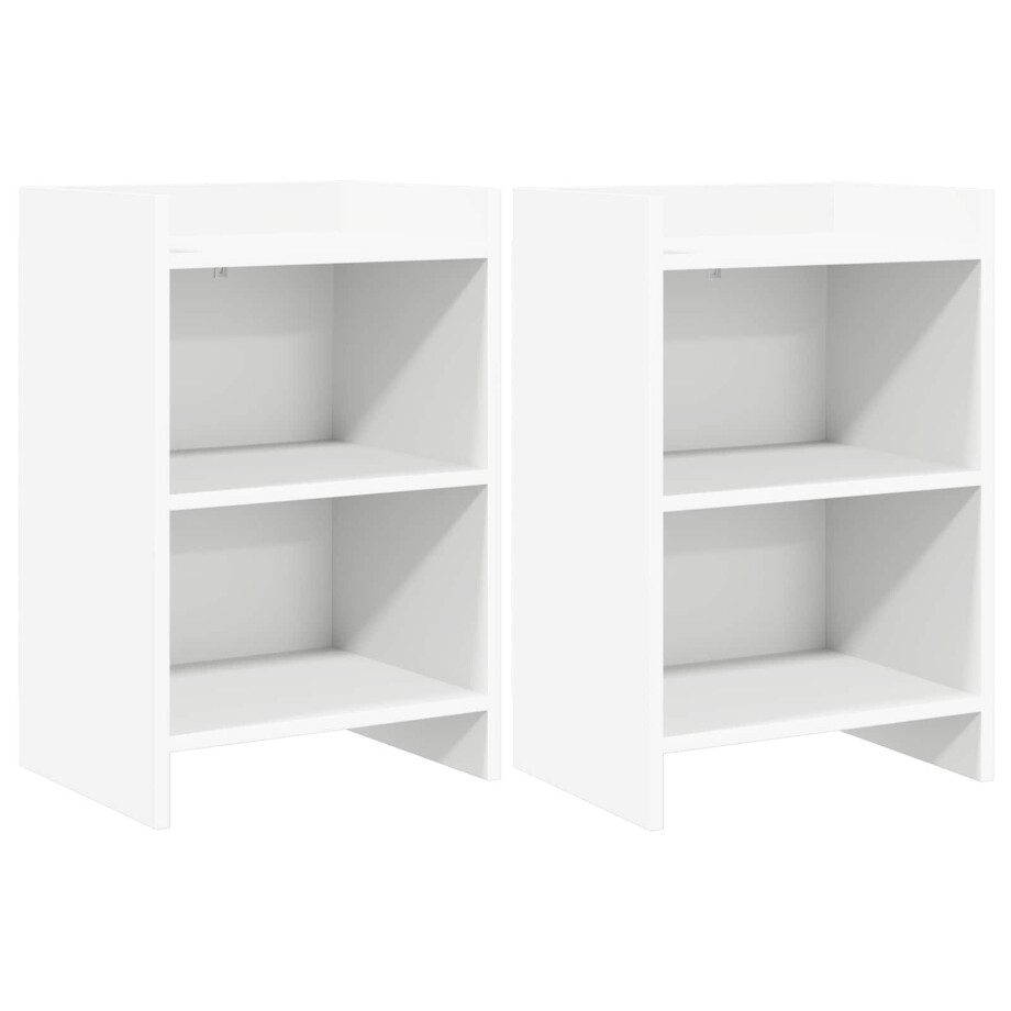 vidaXL Nachtkastjes 2 st Wit 40 x 30 x 60 cm Bewerkt hout afbeelding 1