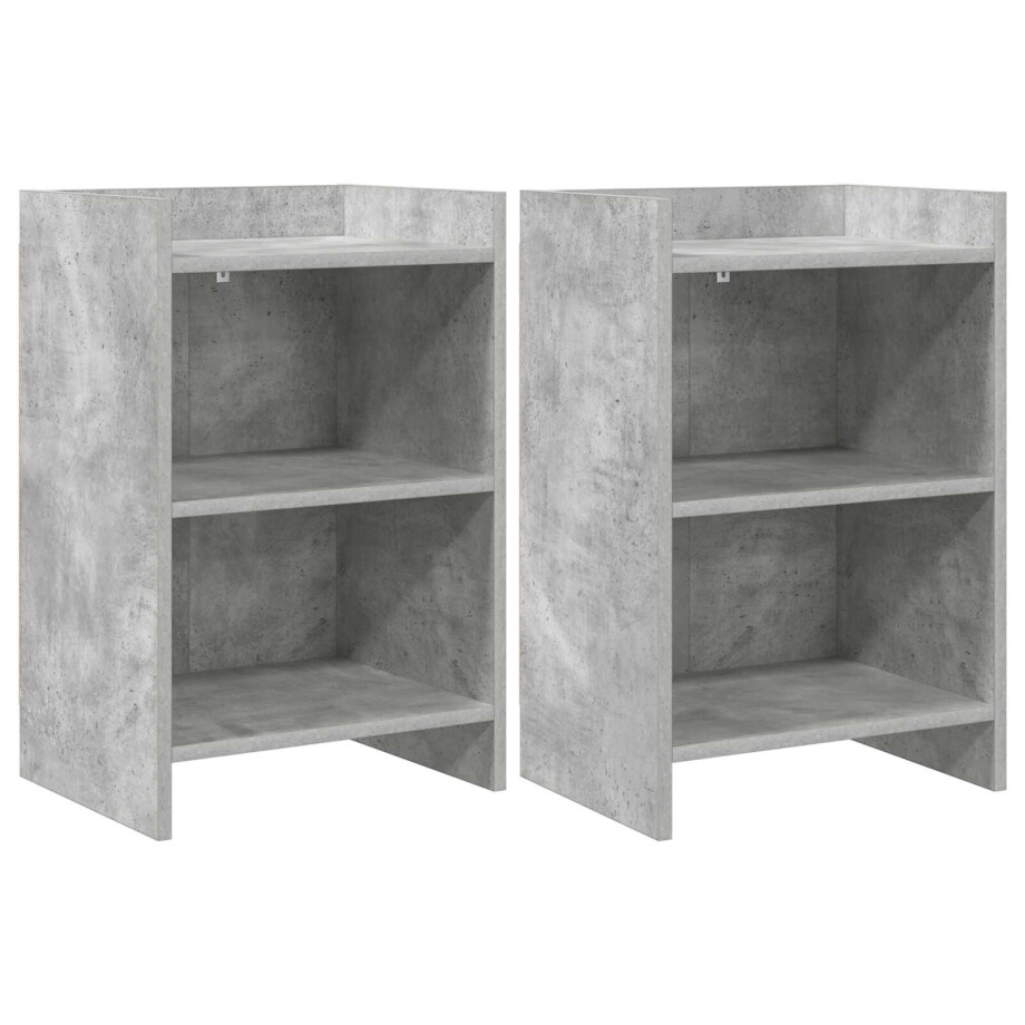 vidaXL Nachtkastjes 2 st Betongrijs 40 x 30 x 60 cm Bewerkt hout vidaXL Nachtkastjes 2 st Betongrijs 40 x 30 x 60 cm Bewerkt hout afbeelding 1