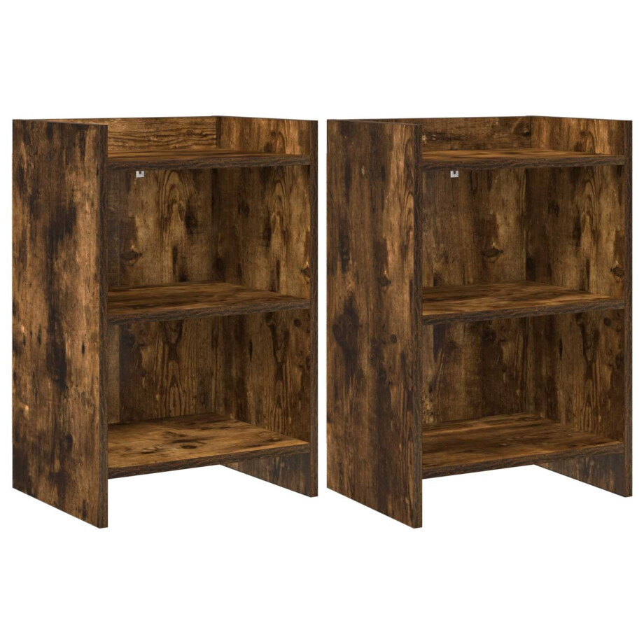 vidaXL Nachtkastjes 2 st Gerookt eiken 40 x 30 x 60 cm Bewerkt hout vidaXL Nachtkastjes 2 st Gerookt eiken 40 x 30 x 60 cm Bewerkt hout afbeelding 1