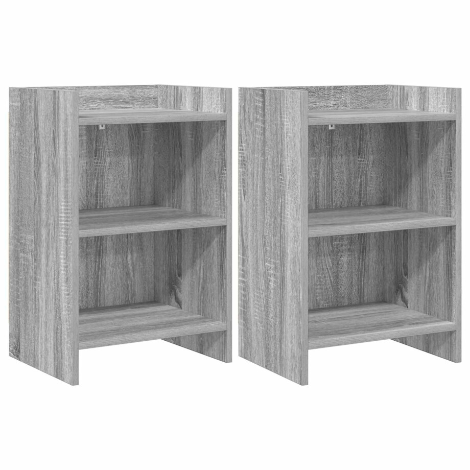 vidaXL Nachtkastjes 2 st Grijs Sonoma 40 x 30 x 60 cm Bewerkt hout afbeelding 1