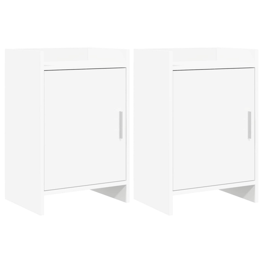 vidaXL Nachtkastjes 2 st Wit 40 x 30 x 60 cm Bewerkt hout afbeelding 1