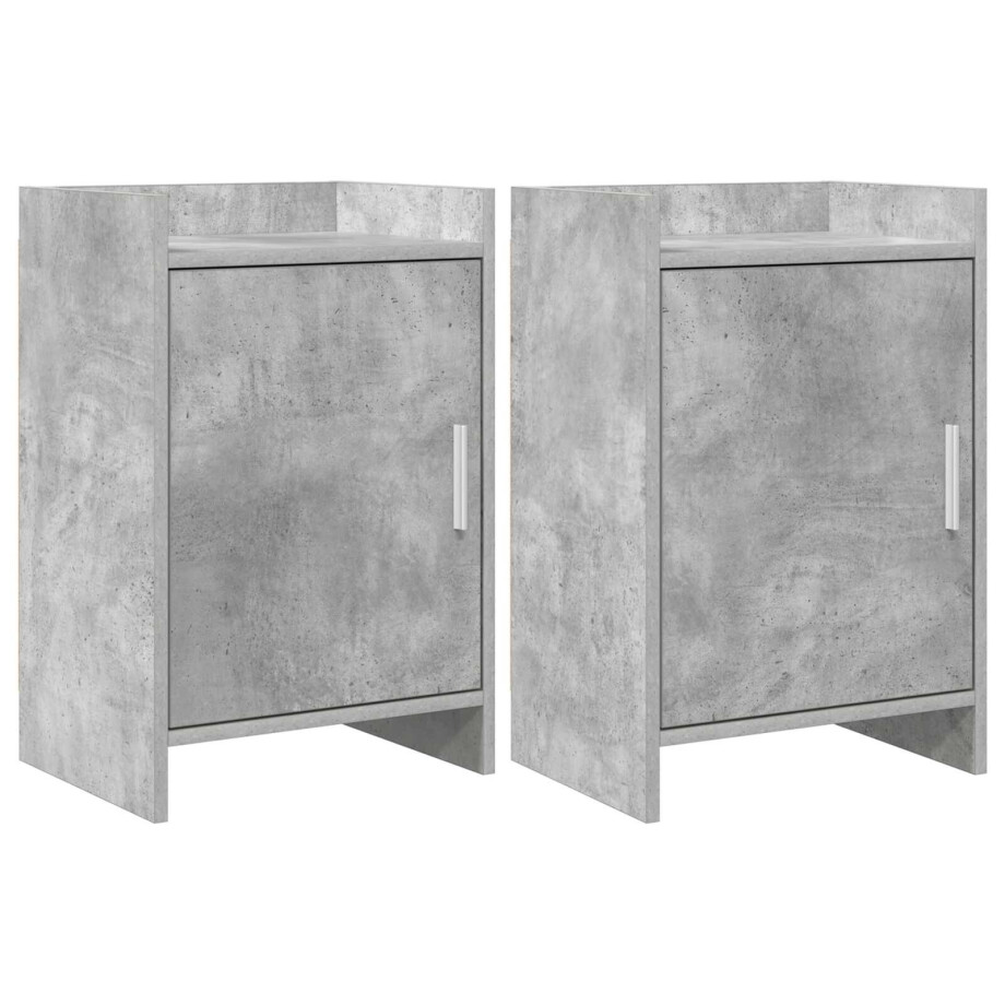 vidaXL Nachtkastjes 2 st Betongrijs 40 x 30 x 60 cm Bewerkt hout vidaXL Nachtkastjes 2 st Betongrijs 40 x 30 x 60 cm Bewerkt hout afbeelding 1