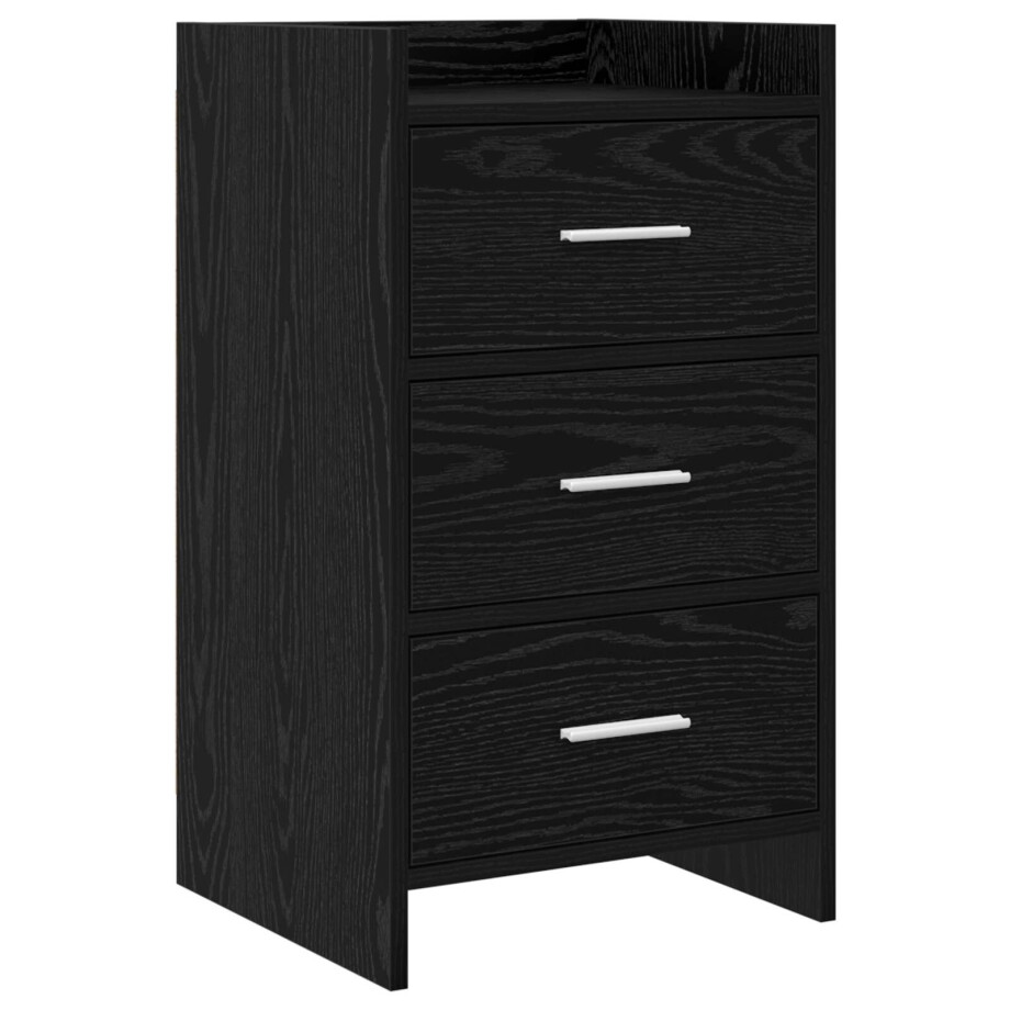 vidaXL Nachtkastjes Zwart eiken 40 x 36 x 70 cm Bewerkt hout afbeelding 1