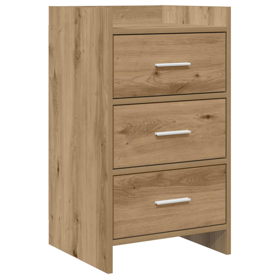 vidaXL Nachtkastjes Artisanaal eiken 40 x 36 x 70 cm Bewerkt hout afbeelding 1
