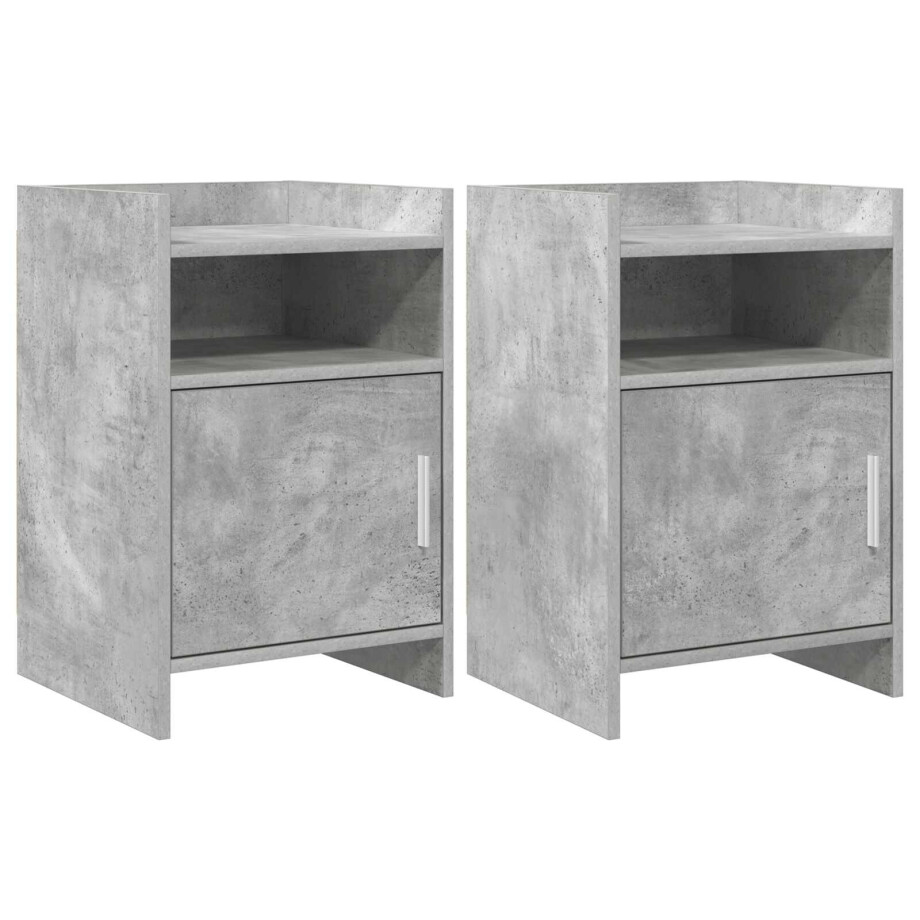 vidaXL Nachtkastjes 2 st Betongrijs 40 x 36 x 60 cm Bewerkt hout vidaXL Nachtkastjes 2 st Betongrijs 40 x 36 x 60 cm Bewerkt hout afbeelding 1