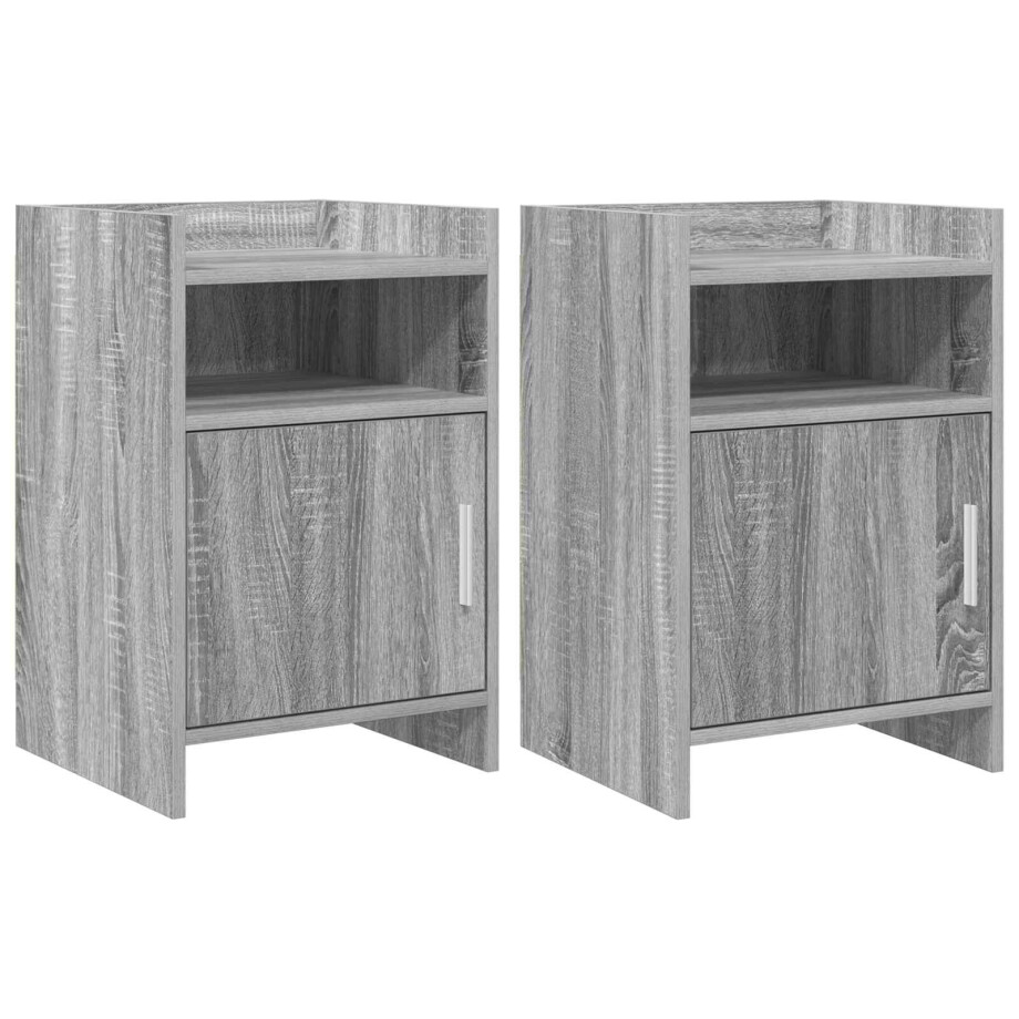 vidaXL Nachtkastjes 2 st Grijs Sonoma 40 x 36 x 60 cm Bewerkt hout afbeelding 1