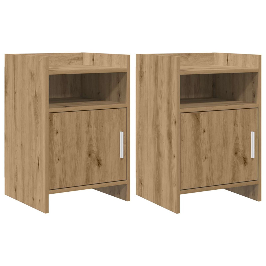 vidaXL Nachtkastjes 2 st Artisanaal eiken 40 x 36 x 60 cm Bewerkt hout vidaXL Nachtkastjes 2 st Artisanaal eiken 40 x 36 x 60 cm Bewerkt hout afbeelding 1