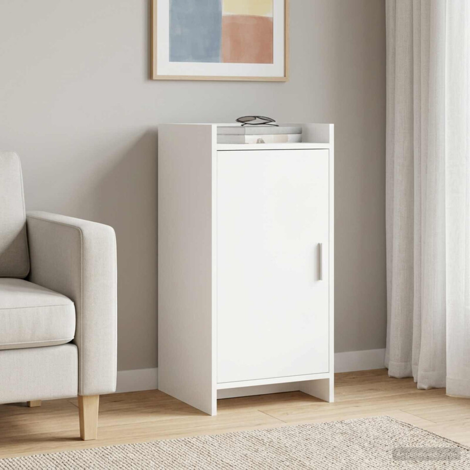 vidaXL Dressoir Wit 40 x 36 x 80 cm Bewerkt hout afbeelding 1