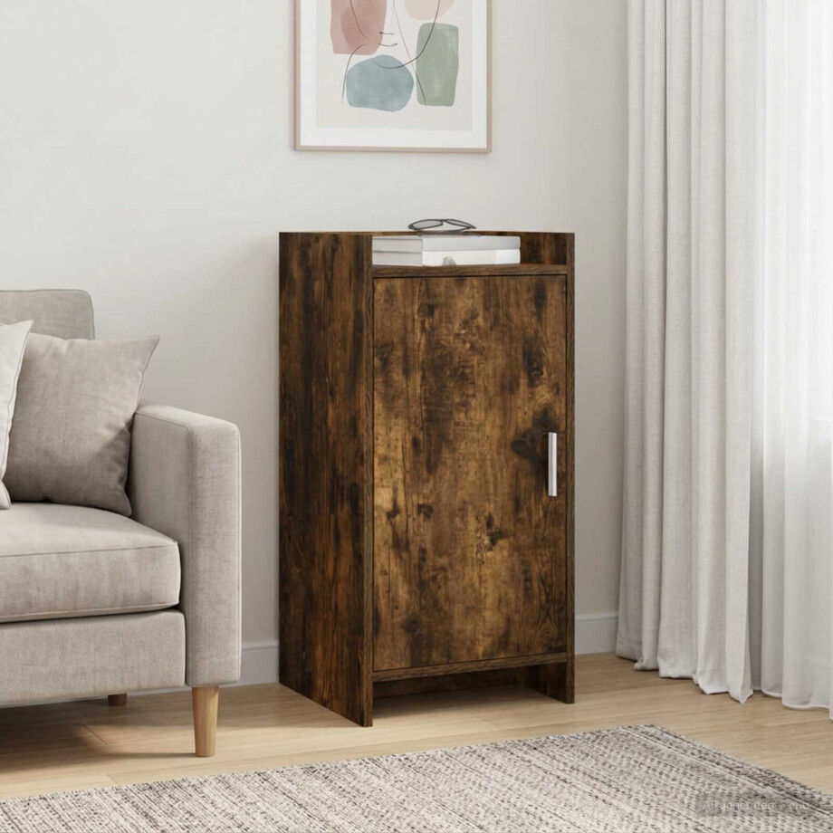 vidaXL Dressoir Gerookt eiken 40 x 36 x 80 cm Bewerkt hout afbeelding 1