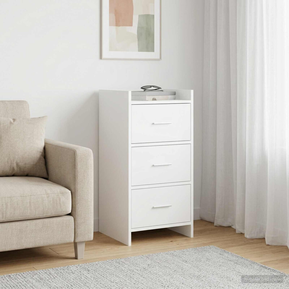 vidaXL Dressoir Wit 40 x 36 x 80 cm Bewerkt hout afbeelding 1