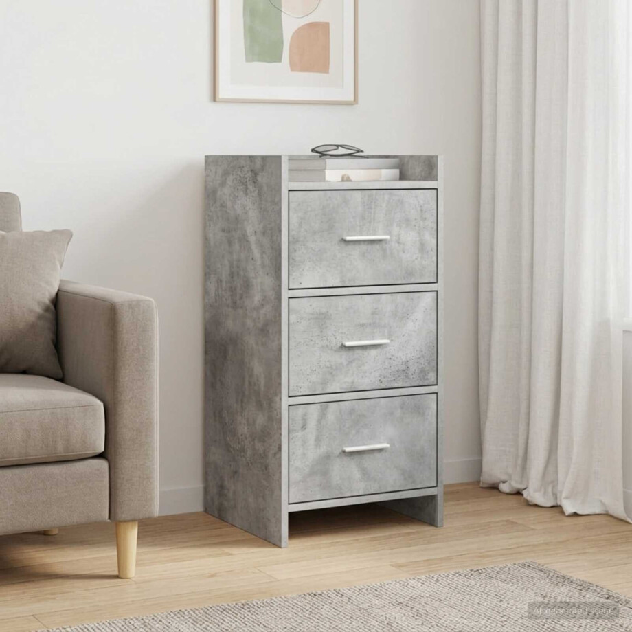 vidaXL Dressoir Betongrijs 40 x 36 x 80 cm Bewerkt hout vidaXL Dressoir Betongrijs 40 x 36 x 80 cm Bewerkt hout afbeelding 1