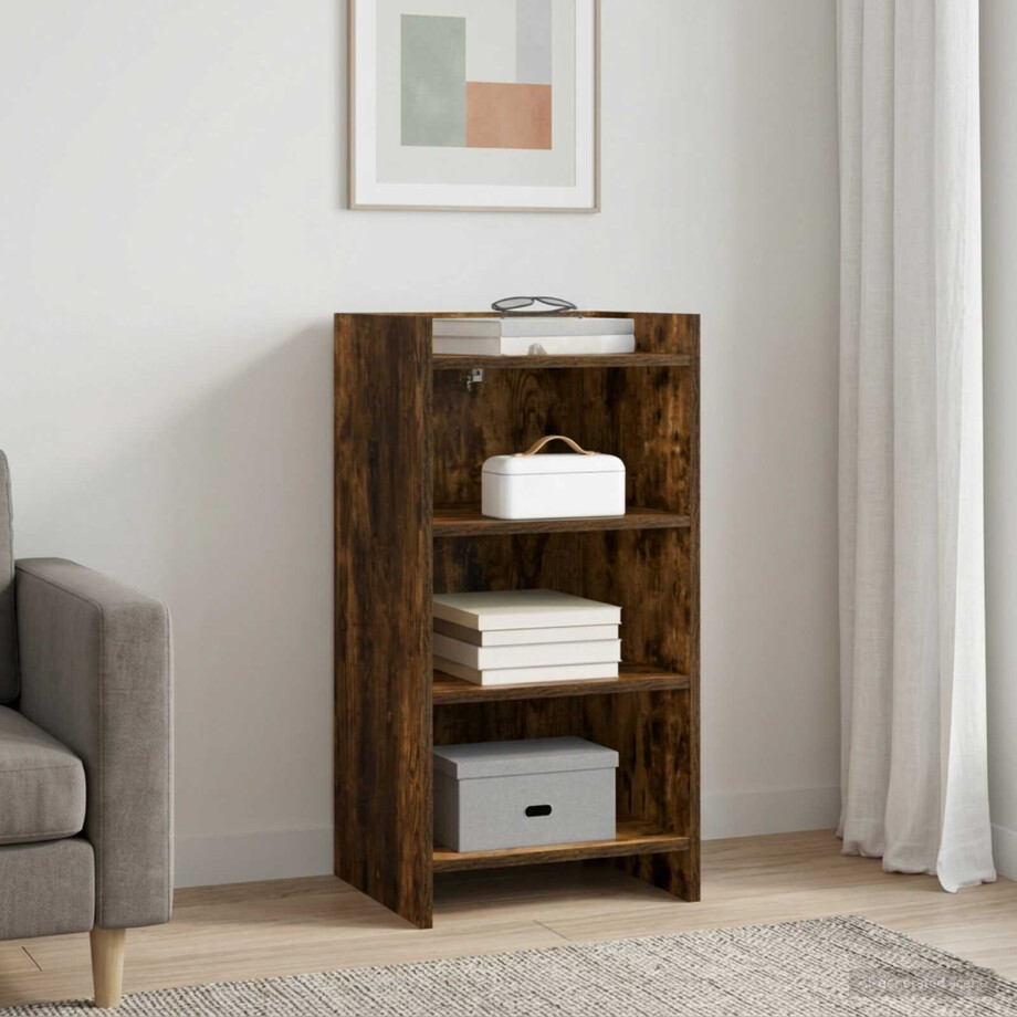 vidaXL Dressoir Gerookt eiken 40 x 36 x 80 cm Bewerkt hout afbeelding 1