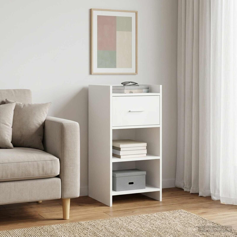 vidaXL Dressoir Wit 40 x 36 x 80 cm Bewerkt hout afbeelding 1
