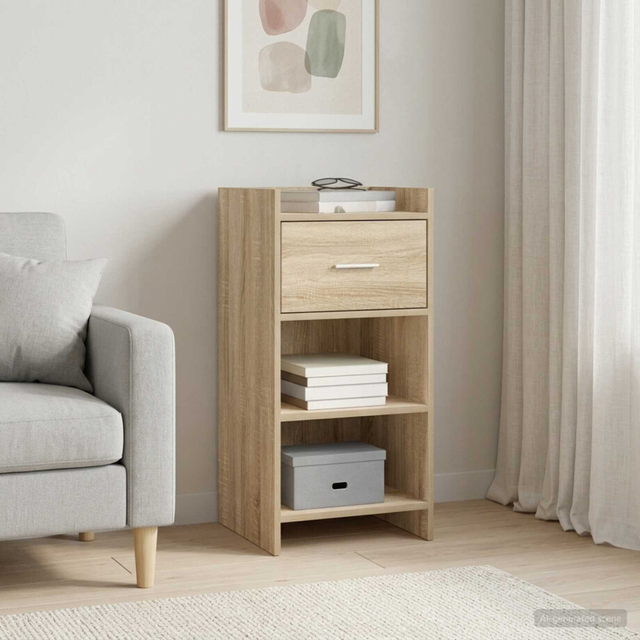 vidaXL Dressoir Sonoma Eiken 40 x 36 x 80 cm Bewerkt hout vidaXL Dressoir Sonoma Eiken 40 x 36 x 80 cm Bewerkt hout afbeelding 1