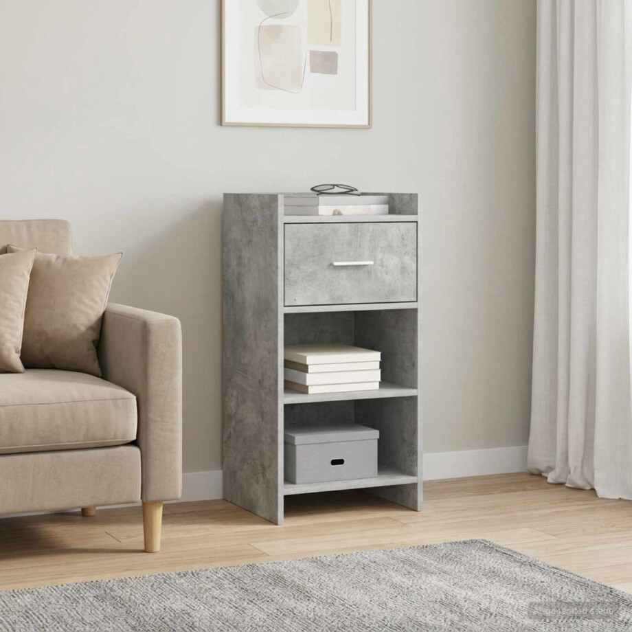 vidaXL Dressoir Betongrijs 40 x 36 x 80 cm Bewerkt hout vidaXL Dressoir Betongrijs 40 x 36 x 80 cm Bewerkt hout afbeelding 1