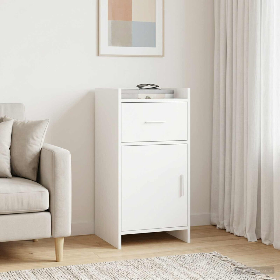 vidaXL Dressoir Wit 40 x 36 x 80 cm Bewerkt hout afbeelding 1